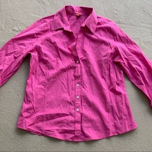 Talbots Halberdashery Hot Pink Button Down Shirt